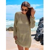 image:imageANRABESS Women Swimsuit Cover Up Beach Crochet Bathing Suit Mini DressKhaki