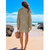 image:imageANRABESS Women Swimsuit Cover Up Beach Crochet Bathing Suit Mini DressKhaki