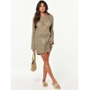 image:imageANRABESS Women Swimsuit Cover Up Beach Crochet Bathing Suit Mini DressKhaki
