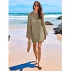 image:imageANRABESS Women Swimsuit Cover Up Beach Crochet Bathing Suit Mini DressKhaki