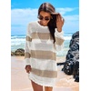 image:imageANRABESS Women Swimsuit Cover Up Beach Crochet Bathing Suit Mini DressKhakiwhite