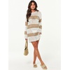 image:imageANRABESS Women Swimsuit Cover Up Beach Crochet Bathing Suit Mini DressKhakiwhite