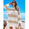 image:imageANRABESS Women Swimsuit Cover Up Beach Crochet Bathing Suit Mini DressKhakiwhite