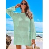 image:imageANRABESS Women Swimsuit Cover Up Beach Crochet Bathing Suit Mini DressLight Green
