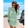 image:imageANRABESS Women Swimsuit Cover Up Beach Crochet Bathing Suit Mini DressLight Green