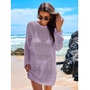 image:imageANRABESS Women Swimsuit Cover Up Beach Crochet Bathing Suit Mini DressLight Purple
