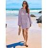 image:imageANRABESS Women Swimsuit Cover Up Beach Crochet Bathing Suit Mini DressLight Purple