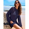 image:imageANRABESS Women Swimsuit Cover Up Beach Crochet Bathing Suit Mini DressNavy Blue