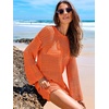 image:imageANRABESS Women Swimsuit Cover Up Beach Crochet Bathing Suit Mini DressOrange