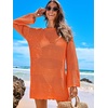 image:imageANRABESS Women Swimsuit Cover Up Beach Crochet Bathing Suit Mini DressOrange