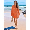 image:imageANRABESS Women Swimsuit Cover Up Beach Crochet Bathing Suit Mini DressOrange