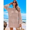 image:imageANRABESS Women Swimsuit Cover Up Beach Crochet Bathing Suit Mini DressPink