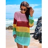 image:imageANRABESS Women Swimsuit Cover Up Beach Crochet Bathing Suit Mini DressRainbow Stripe