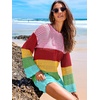 image:imageANRABESS Women Swimsuit Cover Up Beach Crochet Bathing Suit Mini DressRainbow Stripe