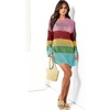 image:imageANRABESS Women Swimsuit Cover Up Beach Crochet Bathing Suit Mini DressRainbow Stripe
