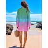 image:imageANRABESS Women Swimsuit Cover Up Beach Crochet Bathing Suit Mini DressRainbow Stripe Colorful