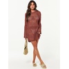 image:imageANRABESS Women Swimsuit Cover Up Beach Crochet Bathing Suit Mini DressRed