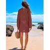 image:imageANRABESS Women Swimsuit Cover Up Beach Crochet Bathing Suit Mini DressRed
