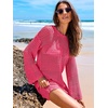 image:imageANRABESS Women Swimsuit Cover Up Beach Crochet Bathing Suit Mini DressRose