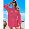 image:imageANRABESS Women Swimsuit Cover Up Beach Crochet Bathing Suit Mini DressRose
