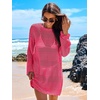 image:imageANRABESS Women Swimsuit Cover Up Beach Crochet Bathing Suit Mini DressRose