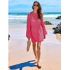 image:imageANRABESS Women Swimsuit Cover Up Beach Crochet Bathing Suit Mini DressRose