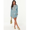 image:imageANRABESS Women Swimsuit Cover Up Beach Crochet Bathing Suit Mini DressSky Blue