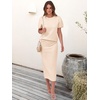 image:imageANRABESS Womens 2 Piece Striped Sweater Skirt SetBeige