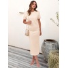 image:imageANRABESS Womens 2 Piece Striped Sweater Skirt SetBeige