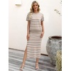 image:imageANRABESS Womens 2 Piece Striped Sweater Skirt SetBeige White