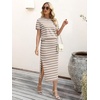 image:imageANRABESS Womens 2 Piece Striped Sweater Skirt SetBeige White