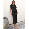 image:imageANRABESS Womens 2 Piece Striped Sweater Skirt SetBlack
