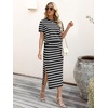 image:imageANRABESS Womens 2 Piece Striped Sweater Skirt SetBlack White