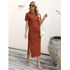 image:imageANRABESS Womens 2 Piece Striped Sweater Skirt SetBrick Red Black Stripe
