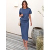 image:imageANRABESS Womens 2 Piece Striped Sweater Skirt SetDark Blue