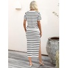 image:imageANRABESS Womens 2 Piece Striped Sweater Skirt SetWhite Black