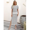 image:imageANRABESS Womens 2 Piece Striped Sweater Skirt SetWhite Black