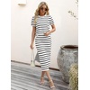 image:imageANRABESS Womens 2 Piece Striped Sweater Skirt SetWhite Black