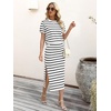 image:imageANRABESS Womens 2 Piece Striped Sweater Skirt SetWhite Black