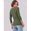 image:imageANRABESS Womens 34 Long Sleeve Shirts Ribbed Slim Fitted Fall TopsArmy Green