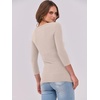 image:imageANRABESS Womens 34 Long Sleeve Shirts Ribbed Slim Fitted Fall TopsBeige