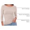image:imageANRABESS Womens 34 Long Sleeve Shirts Ribbed Slim Fitted Fall TopsBeige