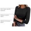 image:imageANRABESS Womens 34 Long Sleeve Shirts Ribbed Slim Fitted Fall TopsBlack