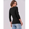 image:imageANRABESS Womens 34 Long Sleeve Shirts Ribbed Slim Fitted Fall TopsBlack