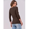 image:imageANRABESS Womens 34 Long Sleeve Shirts Ribbed Slim Fitted Fall TopsBrown