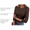 image:imageANRABESS Womens 34 Long Sleeve Shirts Ribbed Slim Fitted Fall TopsBrown