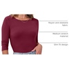 image:imageANRABESS Womens 34 Long Sleeve Shirts Ribbed Slim Fitted Fall TopsBurgundy