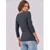 image:imageANRABESS Womens 34 Long Sleeve Shirts Ribbed Slim Fitted Fall TopsCharcoal
