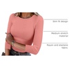 image:imageANRABESS Womens 34 Long Sleeve Shirts Ribbed Slim Fitted Fall TopsCoral