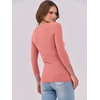 image:imageANRABESS Womens 34 Long Sleeve Shirts Ribbed Slim Fitted Fall TopsCoral